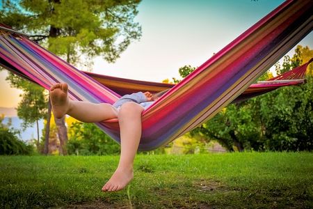 Hammock camping at outdoor for children